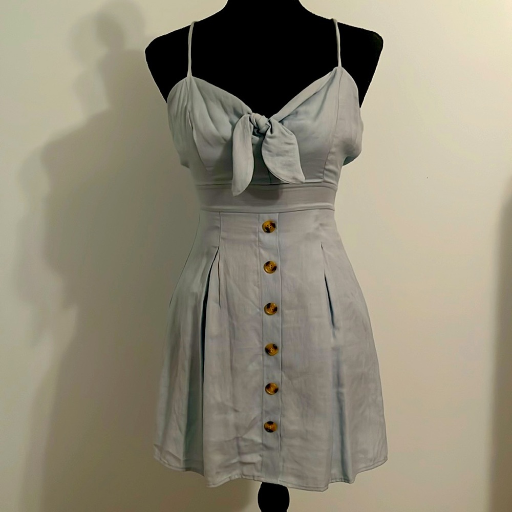 XS Windsor Light Blue Button Down Dress